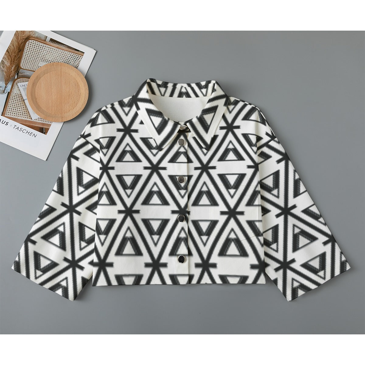 All-Over Print Women's Cropped Jacket | 245GSM Cotton