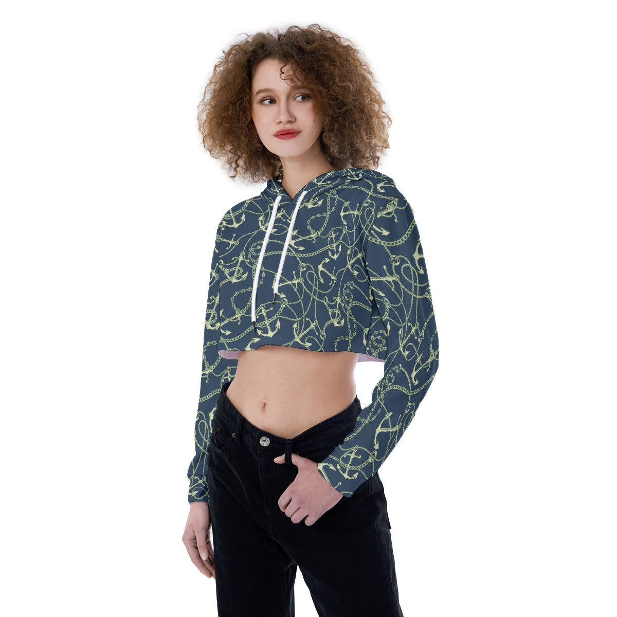All-Over Print Women's Crop Top Hoodie