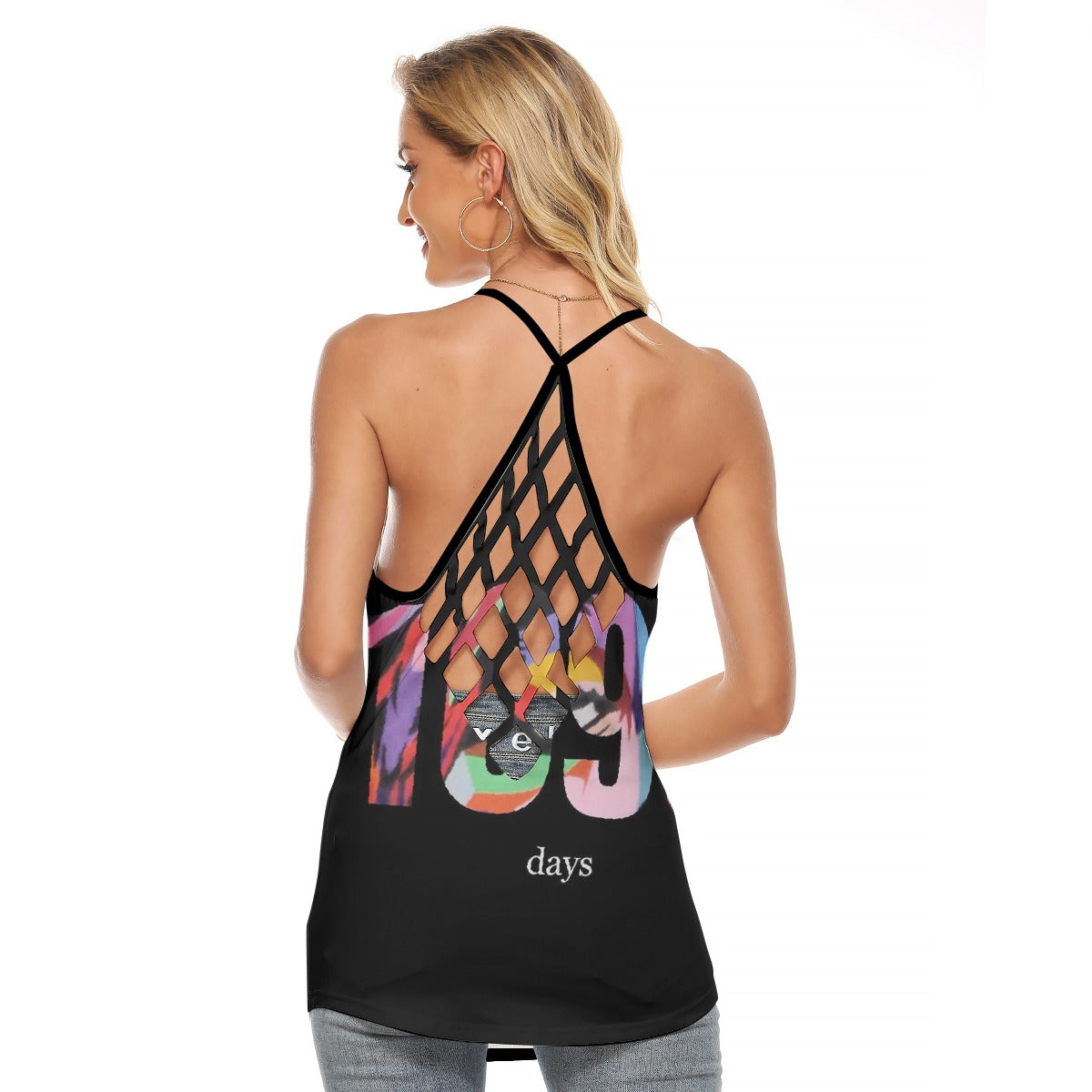 All-Over Print Women's Criss-Cross Open Back Tank Top