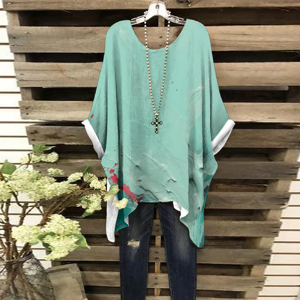 All-Over Print Women's Bat Sleeve Shirt