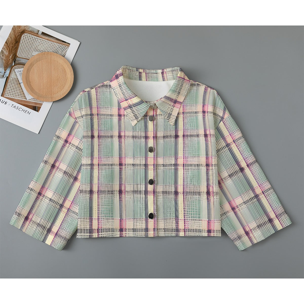 All-Over Print Women's Cropped Jacket | 245GSM Cotton