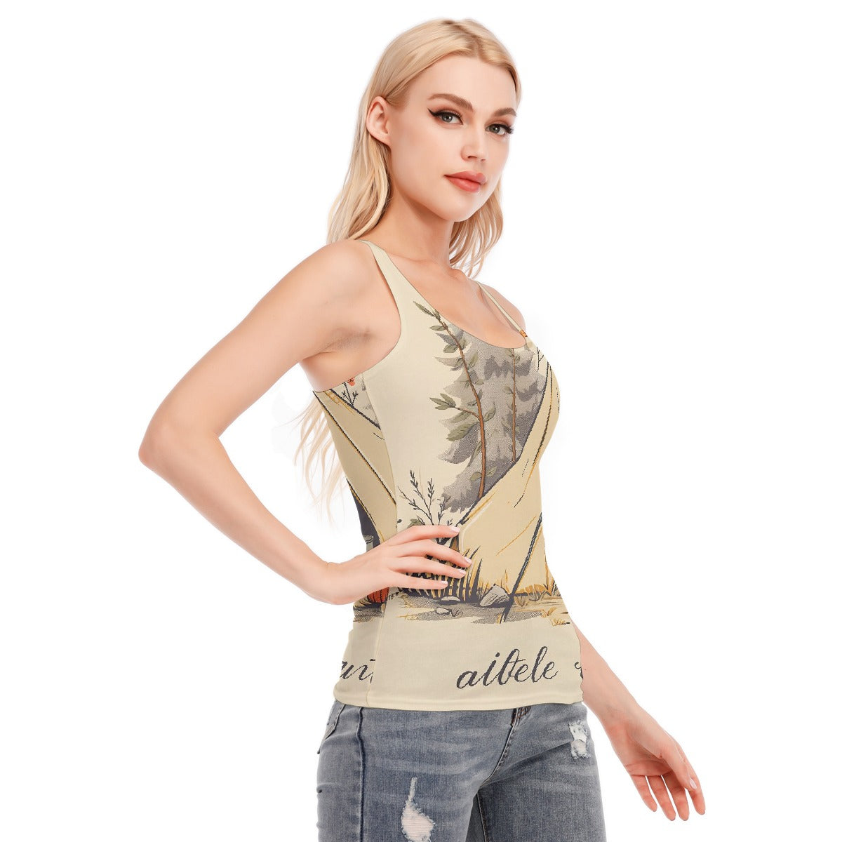 All-Over Print Women's Racer Vest | 190GSM Cotton