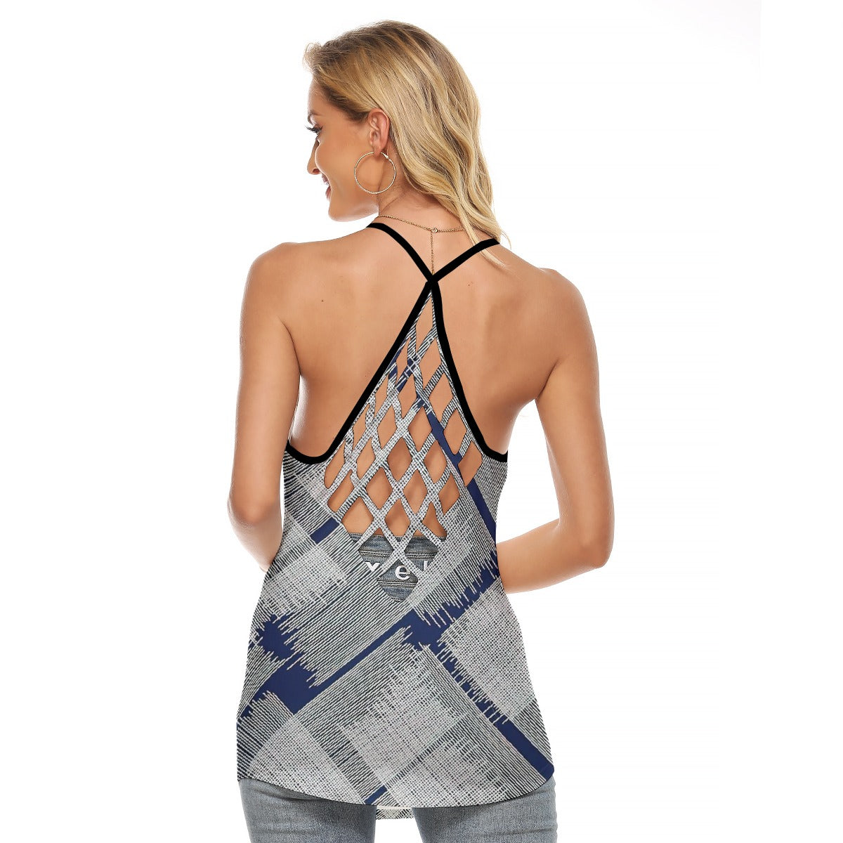 All-Over Print Women's Criss-Cross Open Back Tank Top
