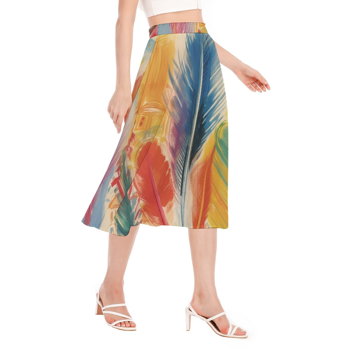 All-Over Print Women's Long Section Chiffon Skirt