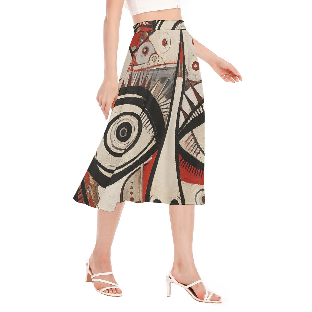 All-Over Print Women's Long Section Chiffon Skirt
