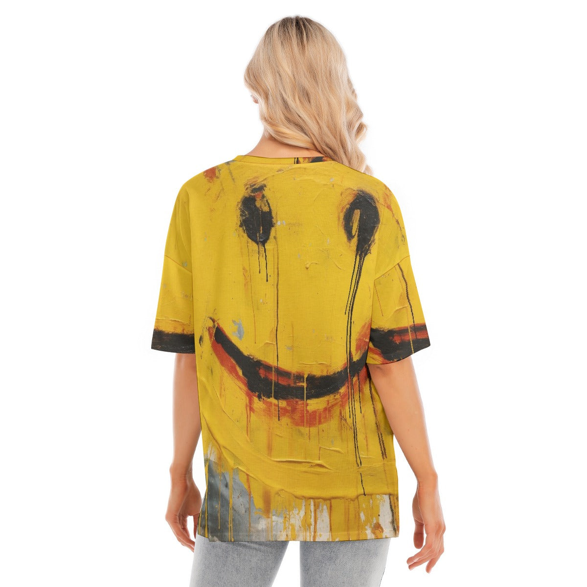 All-Over Print Women's Short Sleeves T-shirt With Hem Split