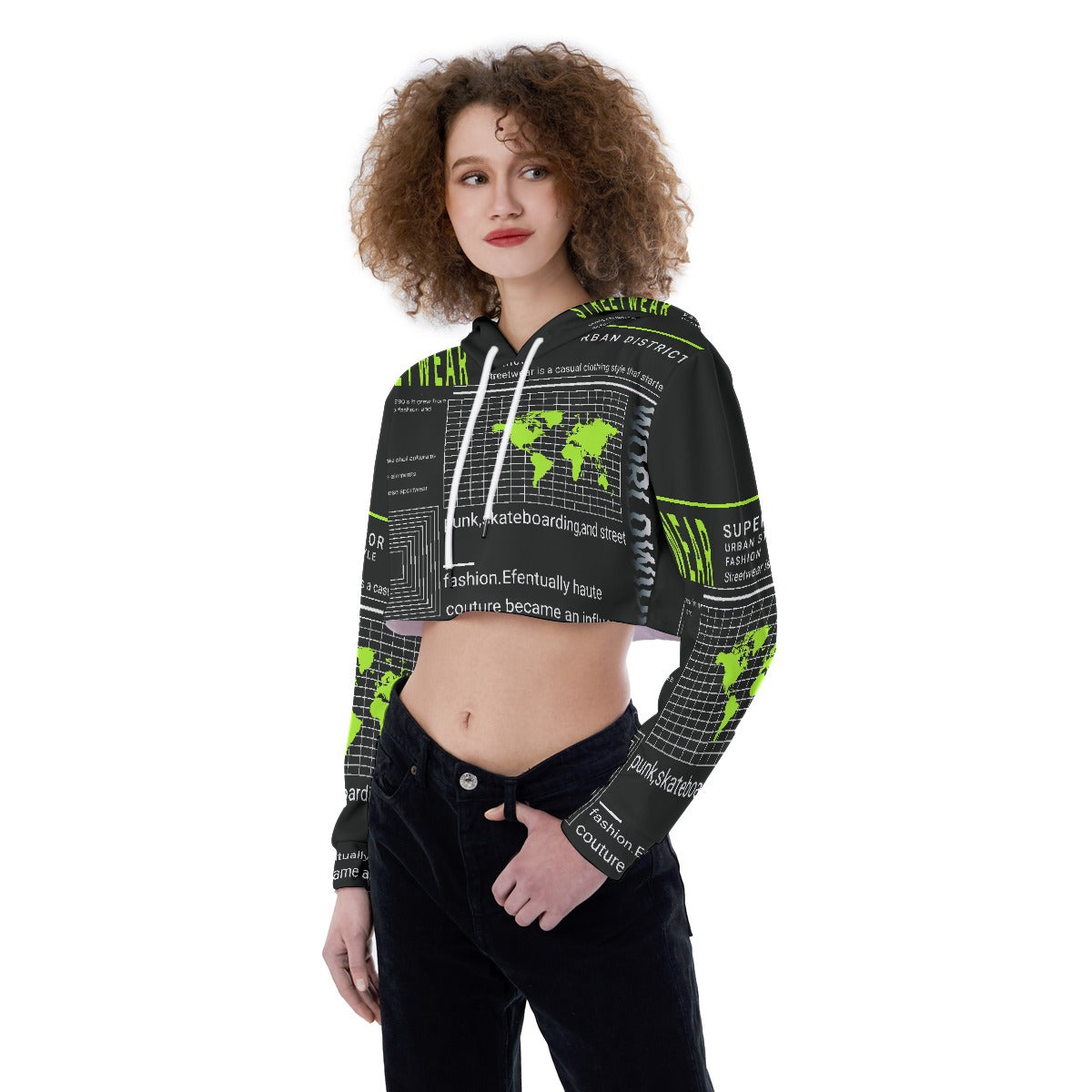 All-Over Print Women's Crop Top Hoodie