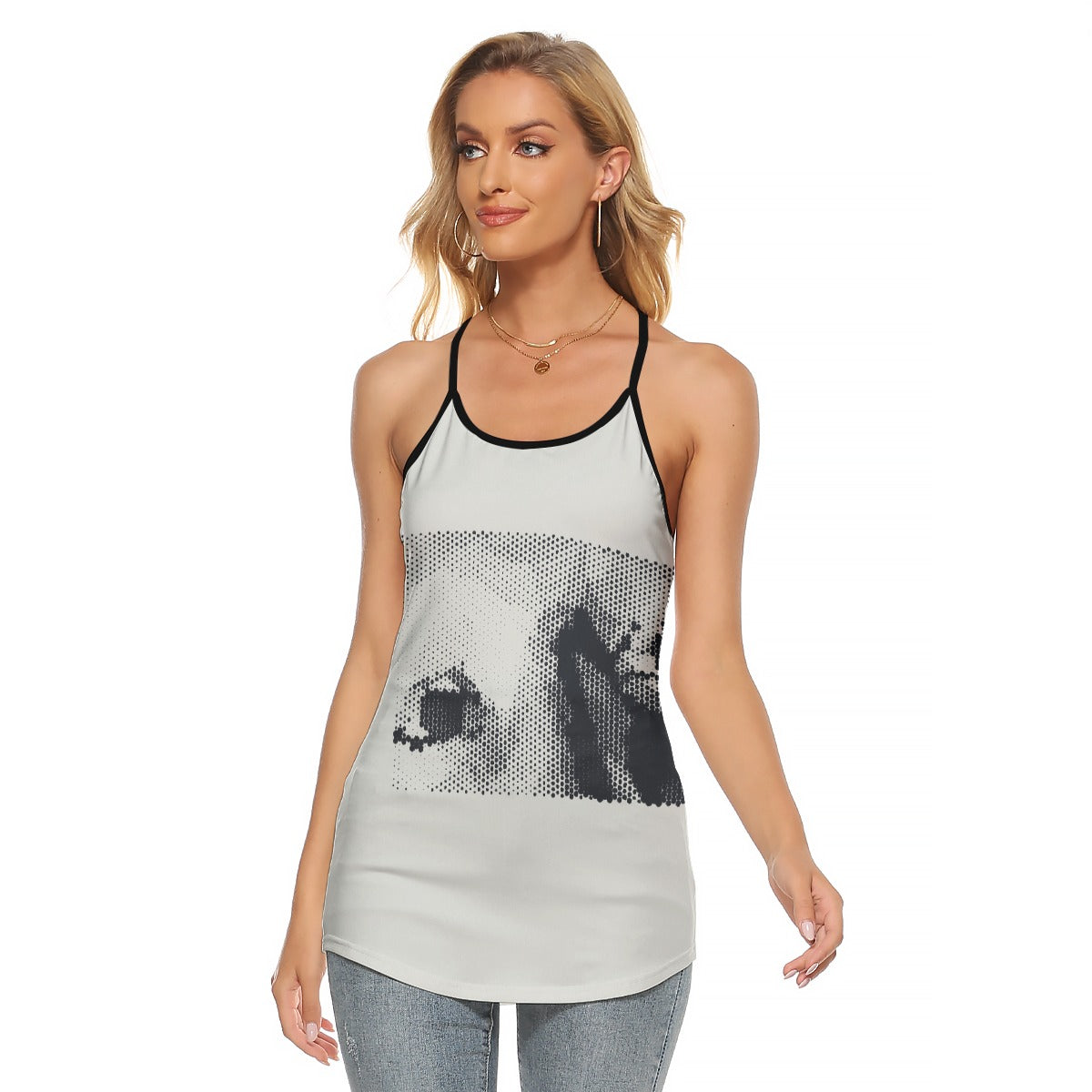 All-Over Print Women's Criss-Cross Open Back Tank Top