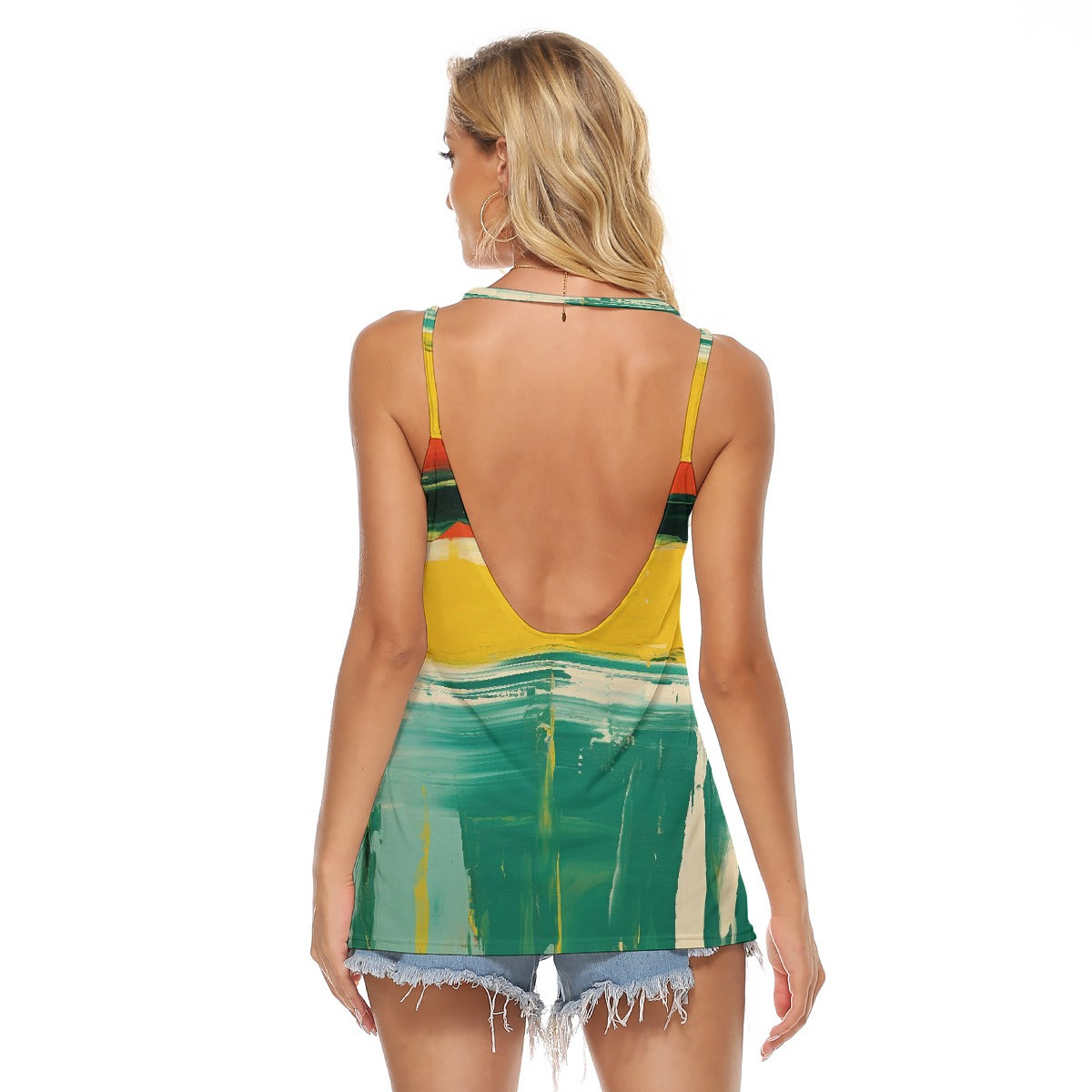 All-Over Print Women's Halter Top With Backless
