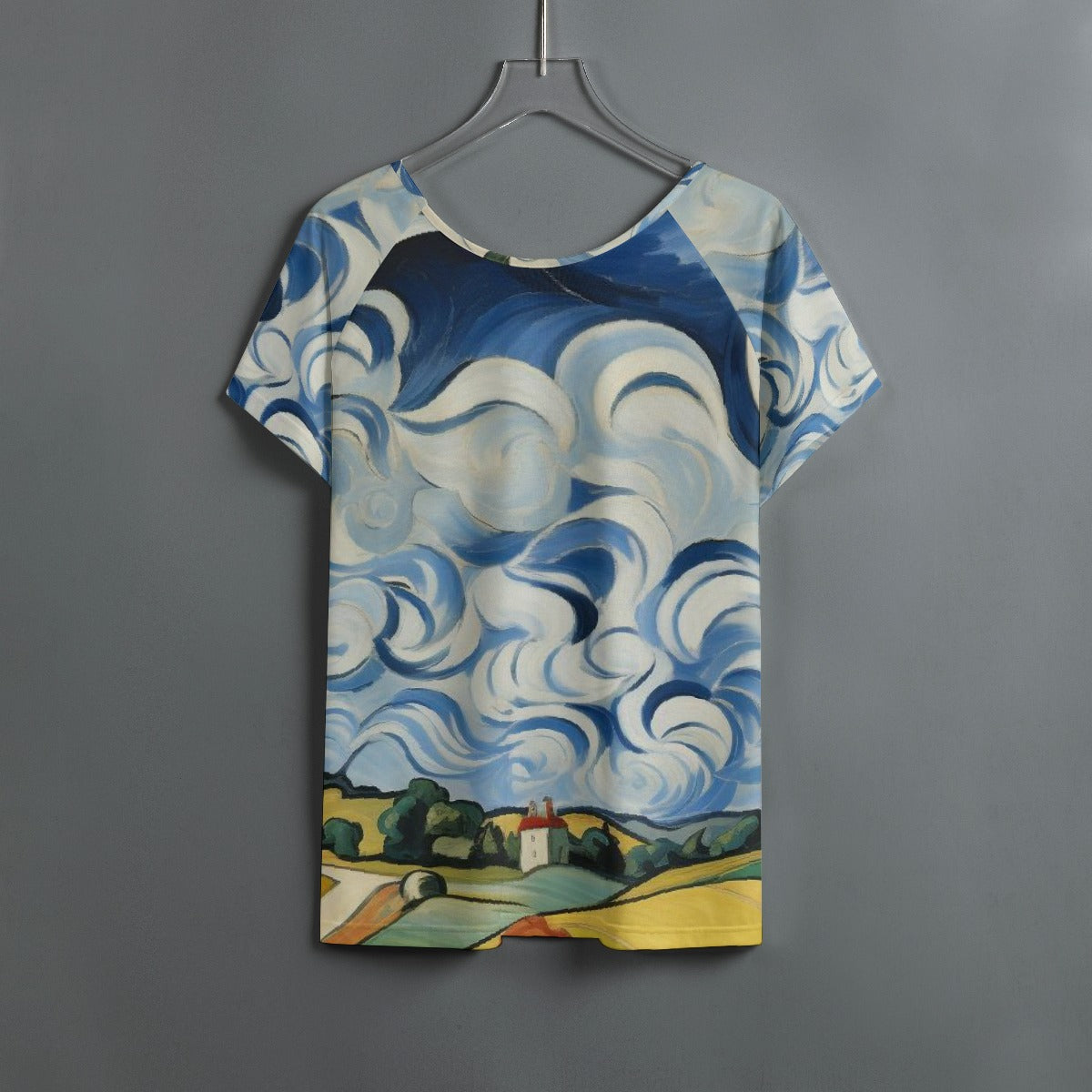 All-Over Print Women's Round Neck T-shirt With Raglan Sleeve