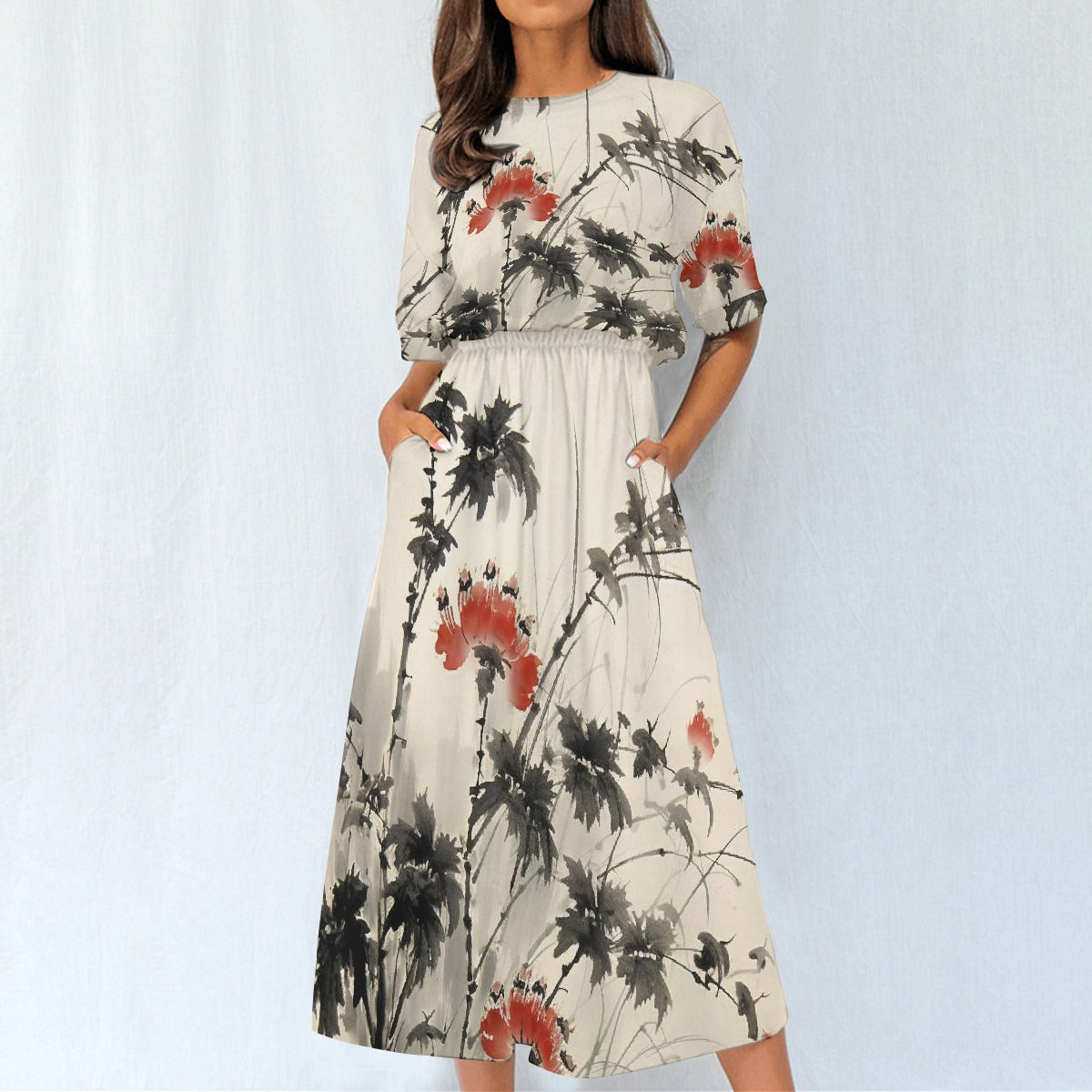 All-Over Print Women's Elastic Waist Dress