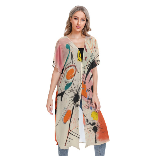 All-Over Print Women's Short Sleeve Cardigan