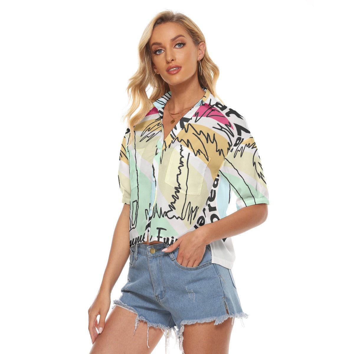 All-Over Print Women's V-neck Shirts