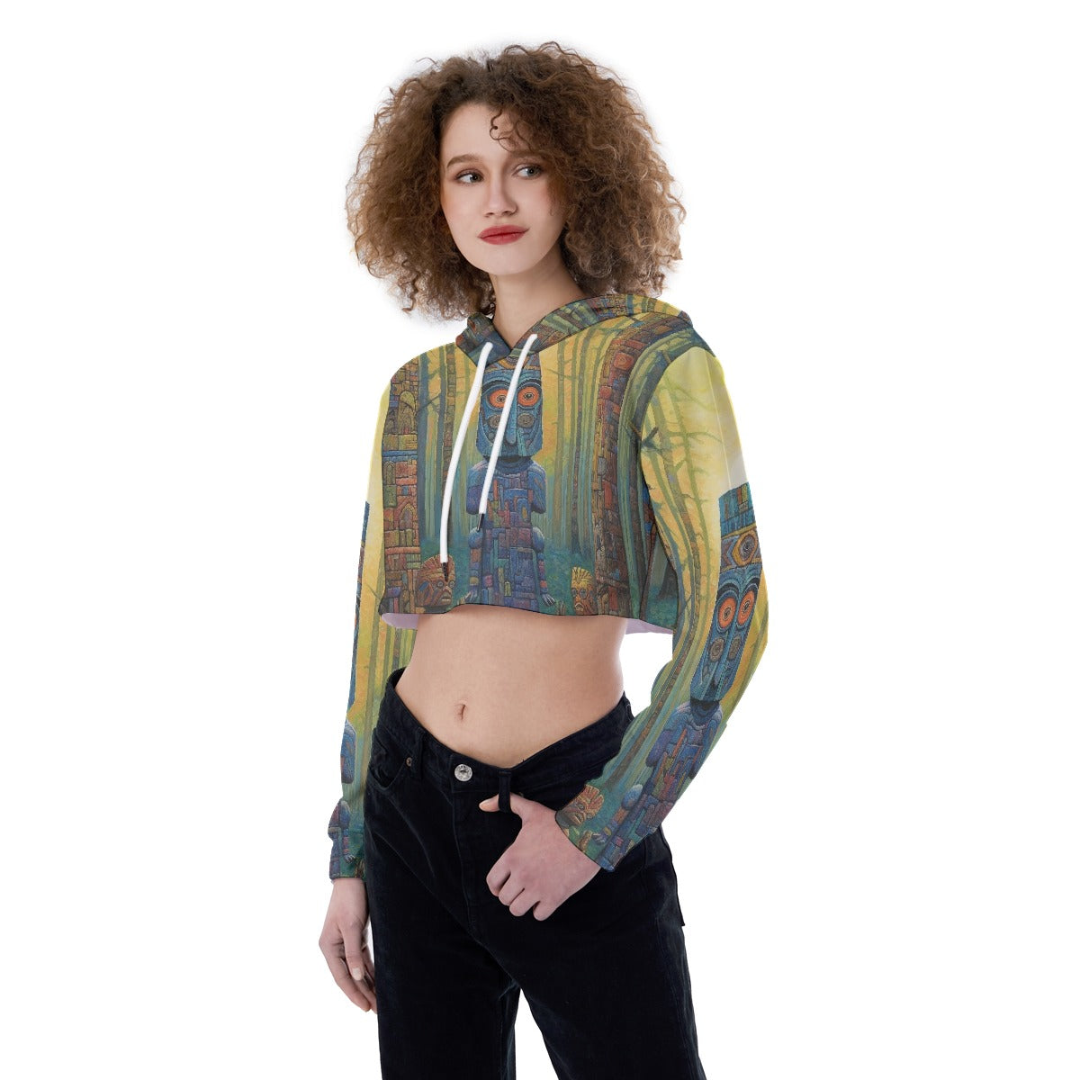 All-Over Print Women's Crop Top Hoodie