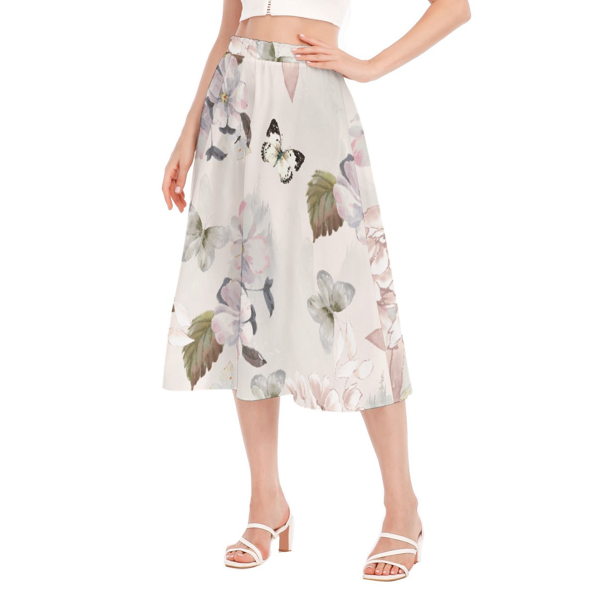 All-Over Print Women's Long Section Chiffon Skirt