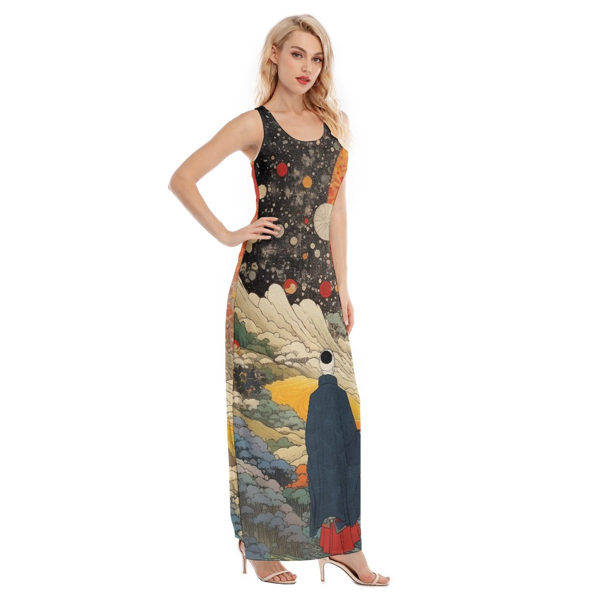 All-Over Print Women's Vest Dress | Length To Ankle