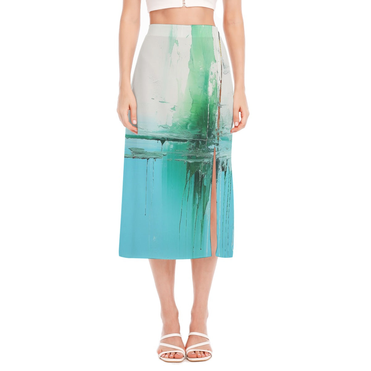 All-Over Print Women's High Slit Long Skirt