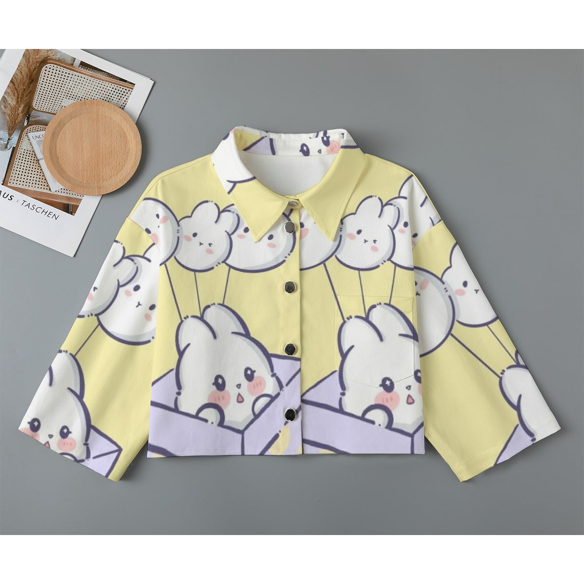 All-Over Print Women's Cropped Jacket | 245GSM Cotton