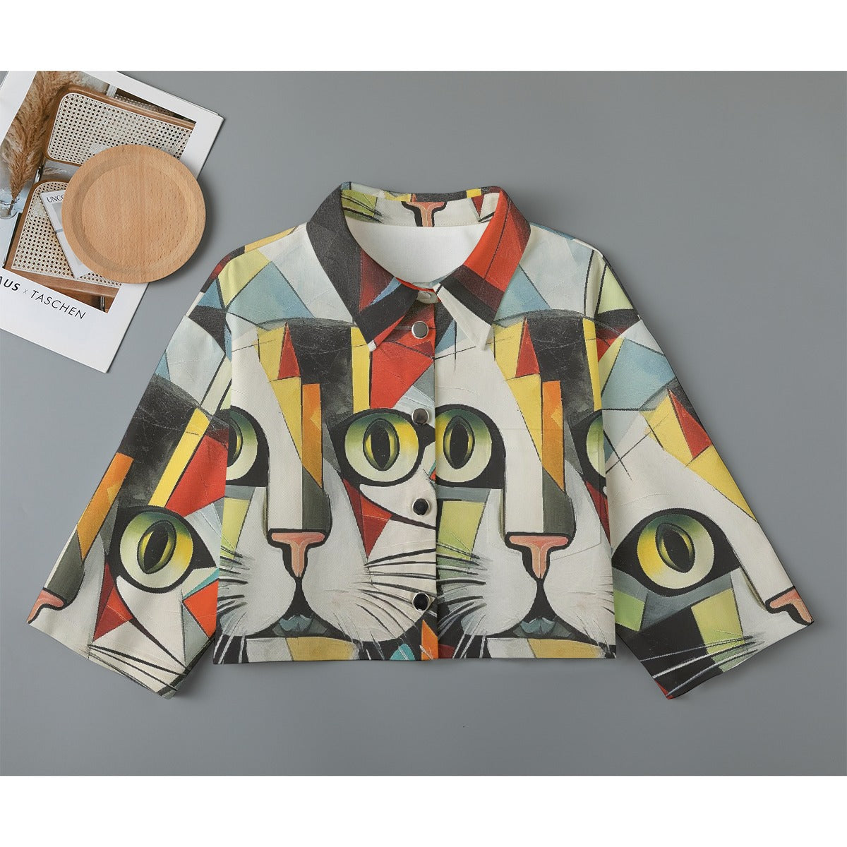 All-Over Print Women's Cropped Jacket | 245GSM Cotton
