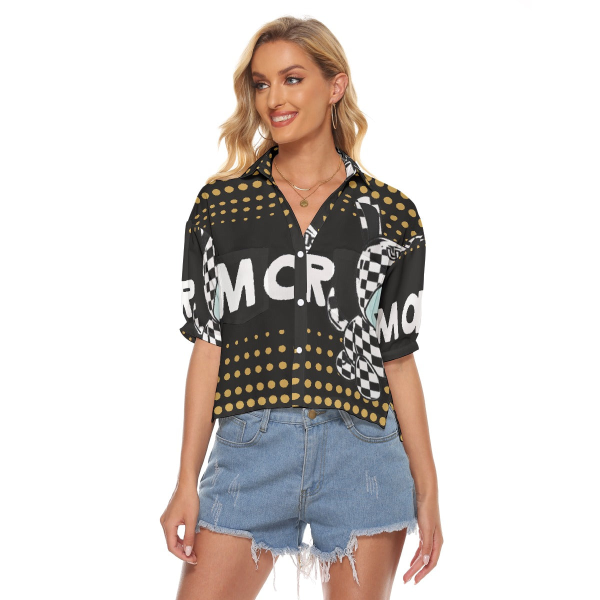 All-Over Print Women's V-neck Shirts