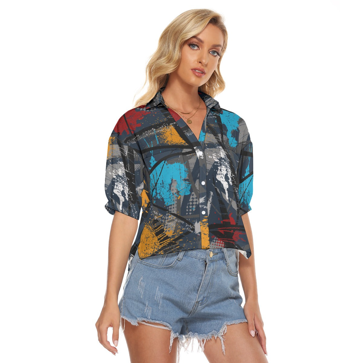 All-Over Print Women's V-neck Shirts