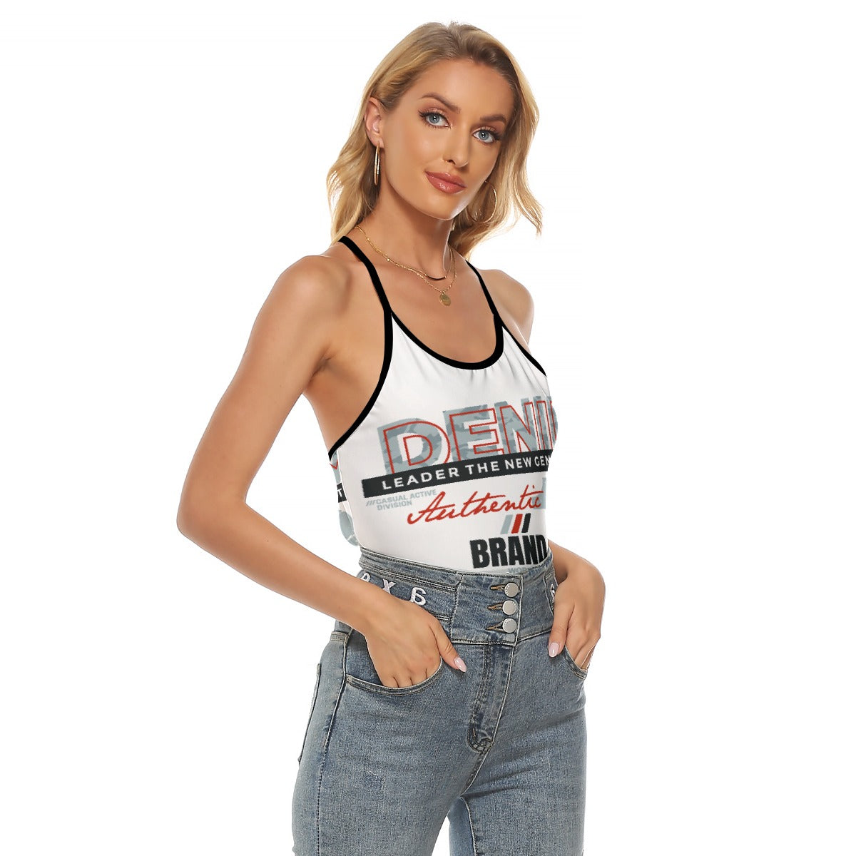 All-Over Print Women's Criss-Cross Open Back Tank Top