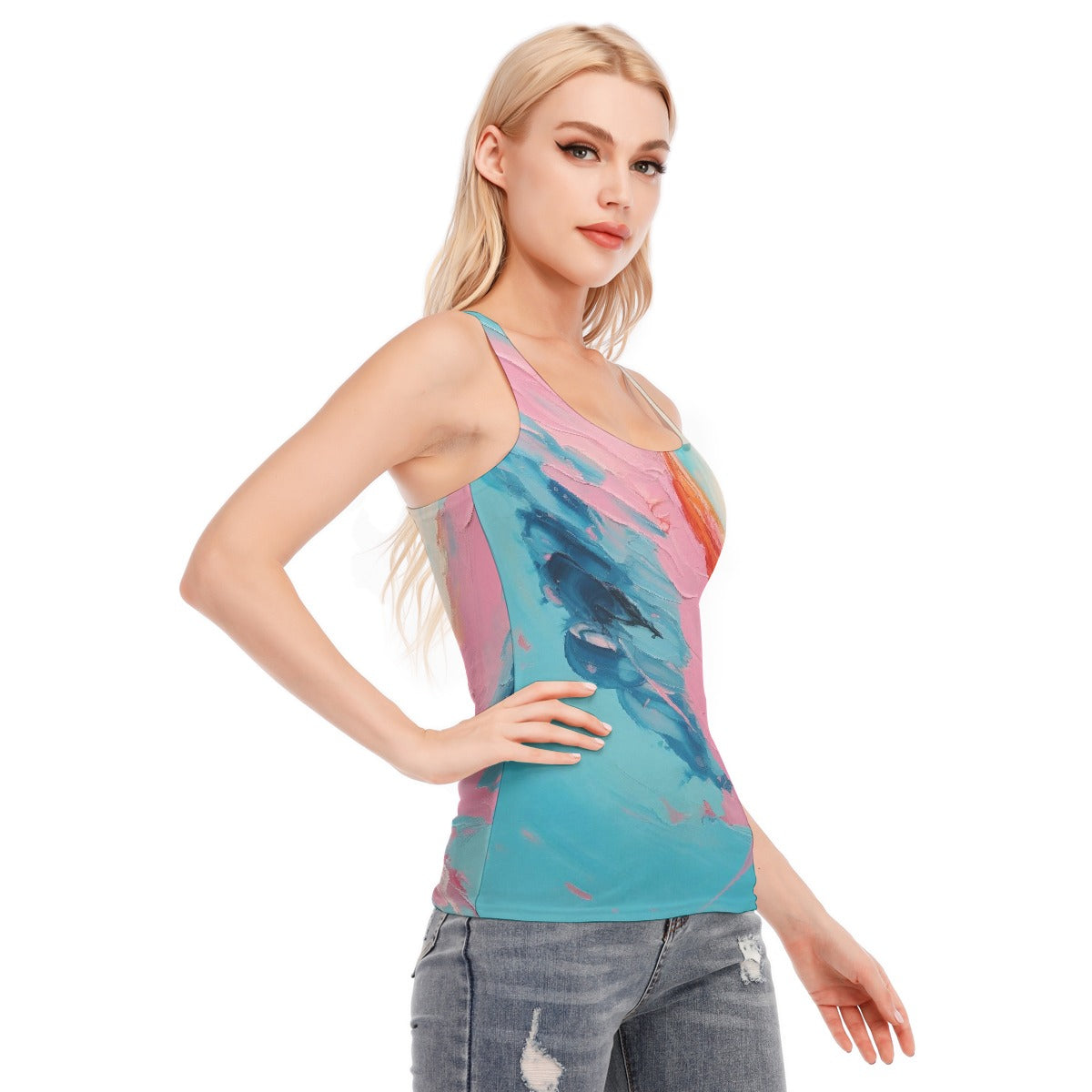 All-Over Print Women's Racer Vest | 190GSM Cotton