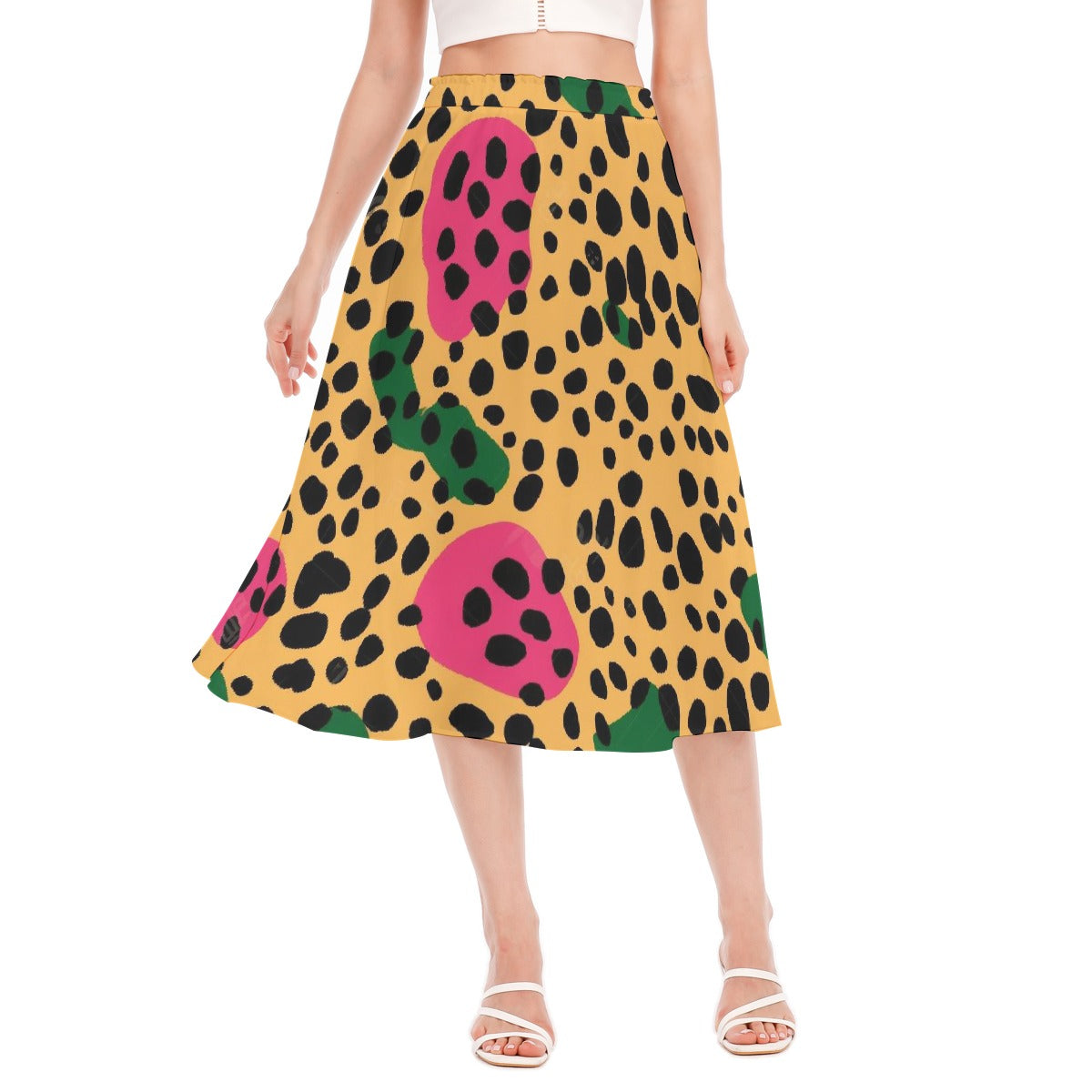 All-Over Print Women's Long Section Chiffon Skirt