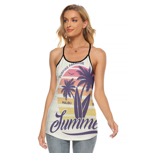All-Over Print Women's Criss-Cross Open Back Tank Top