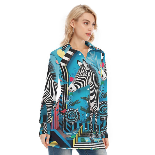 All-Over Print Women's Long Shirt