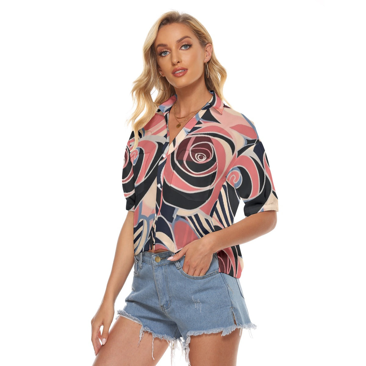 All-Over Print Women's V-neck Shirts
