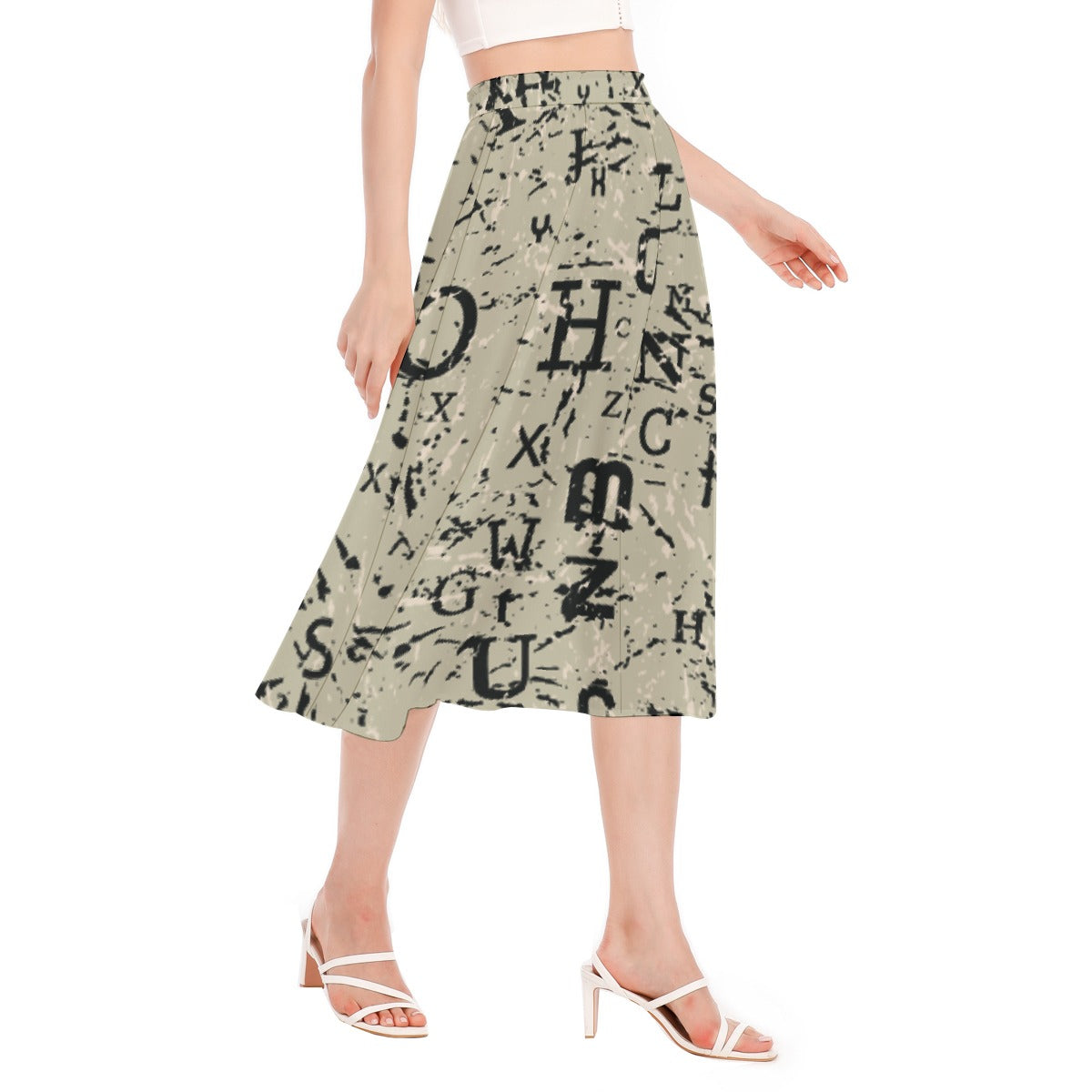 All-Over Print Women's Long Section Chiffon Skirt