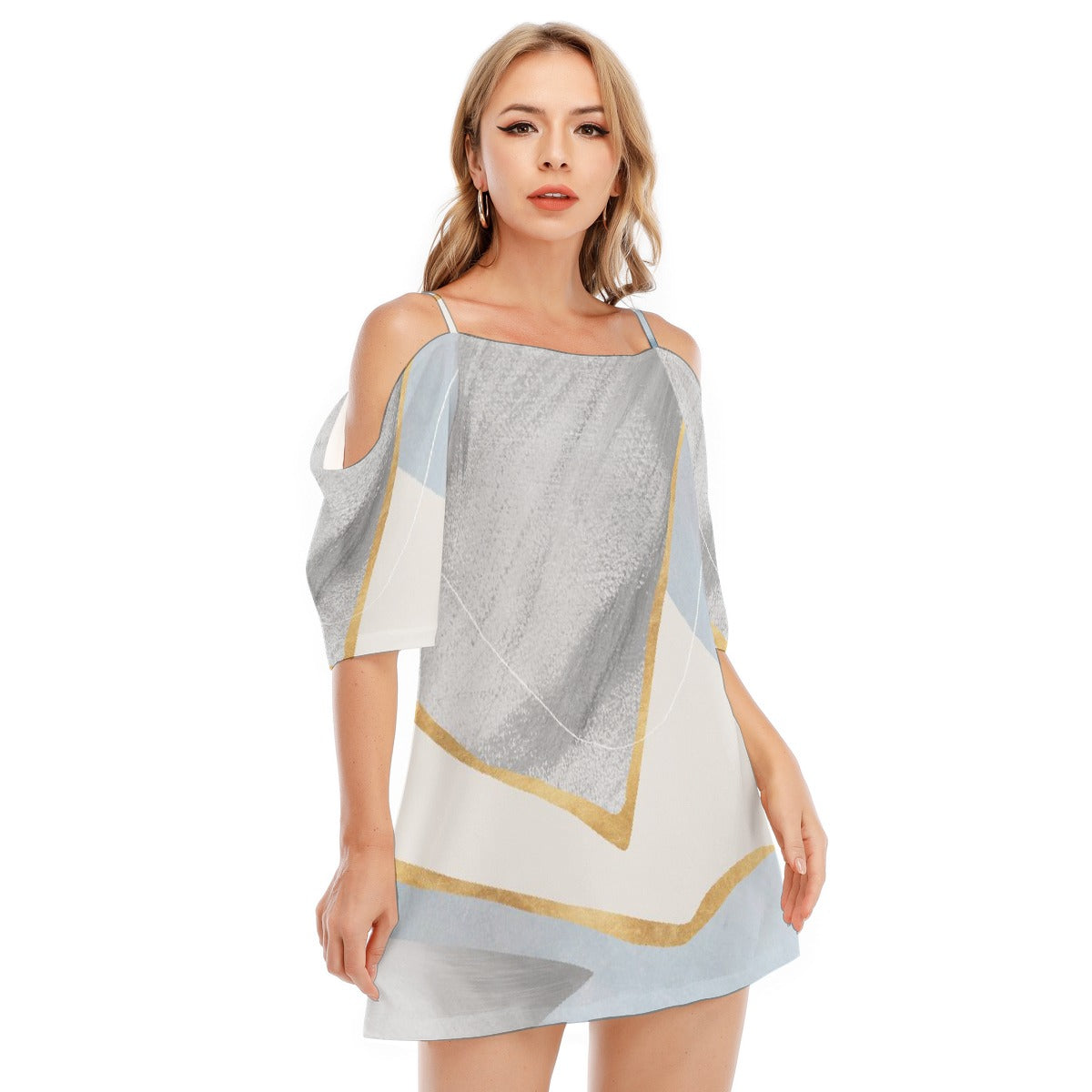 All-Over Print Women's Off-shoulder Cami Dress