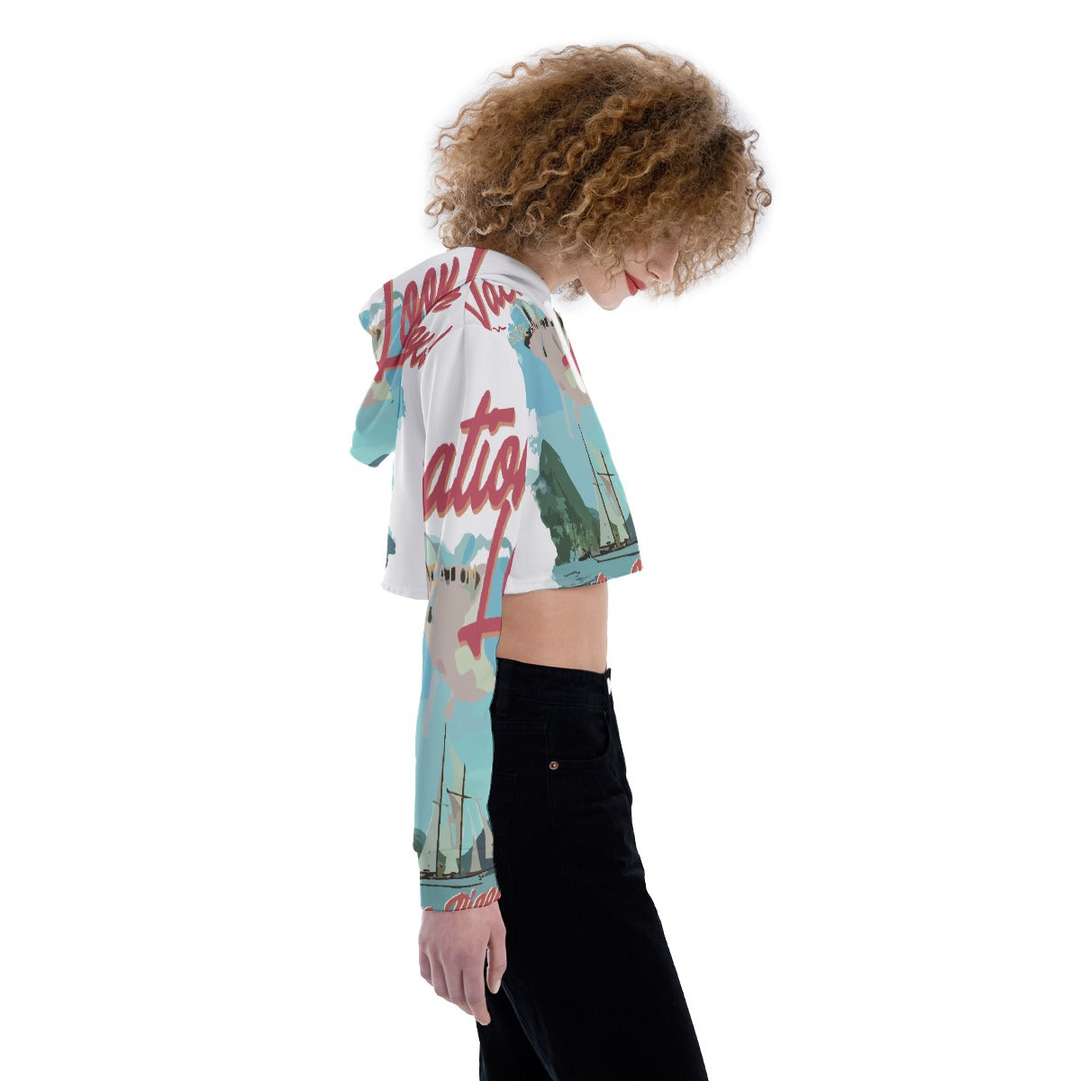 All-Over Print Women's Crop Top Hoodie