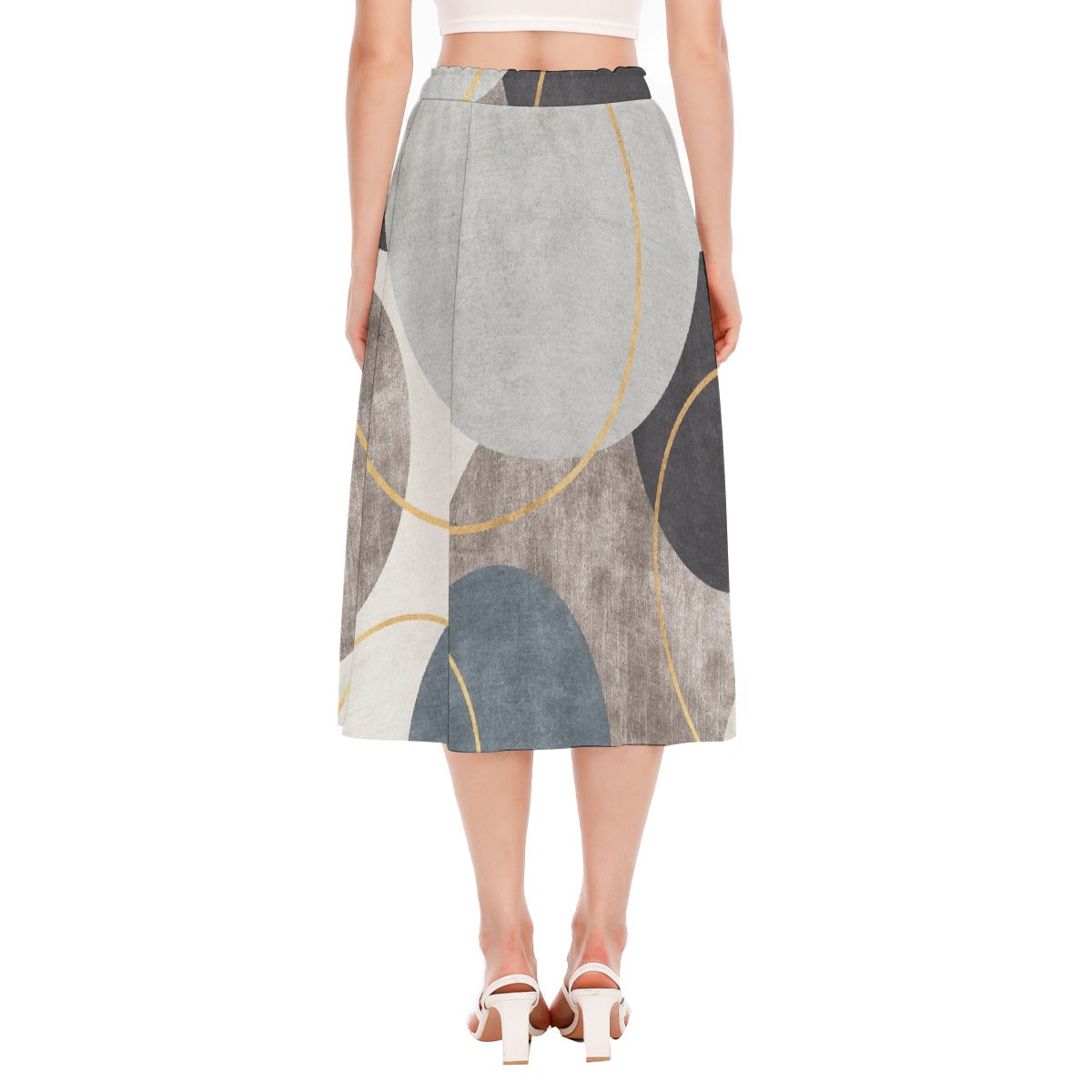 All-Over Print Women's Long Section Chiffon Skirt