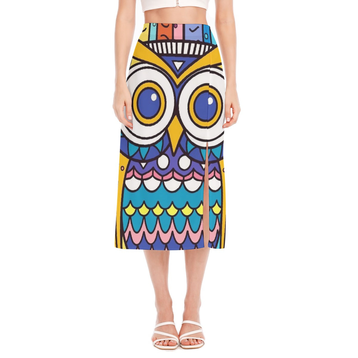 All-Over Print Women's High Slit Long Skirt