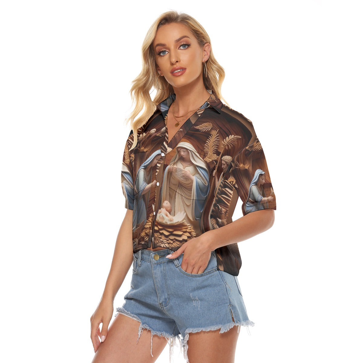 All-Over Print Women's V-neck Shirts