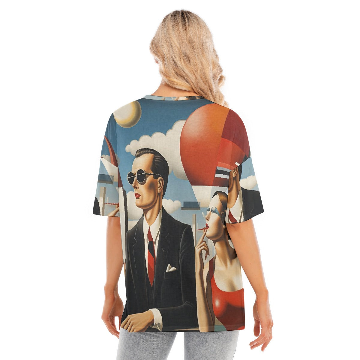 All-Over Print Women's Short Sleeves T-shirt With Hem Split