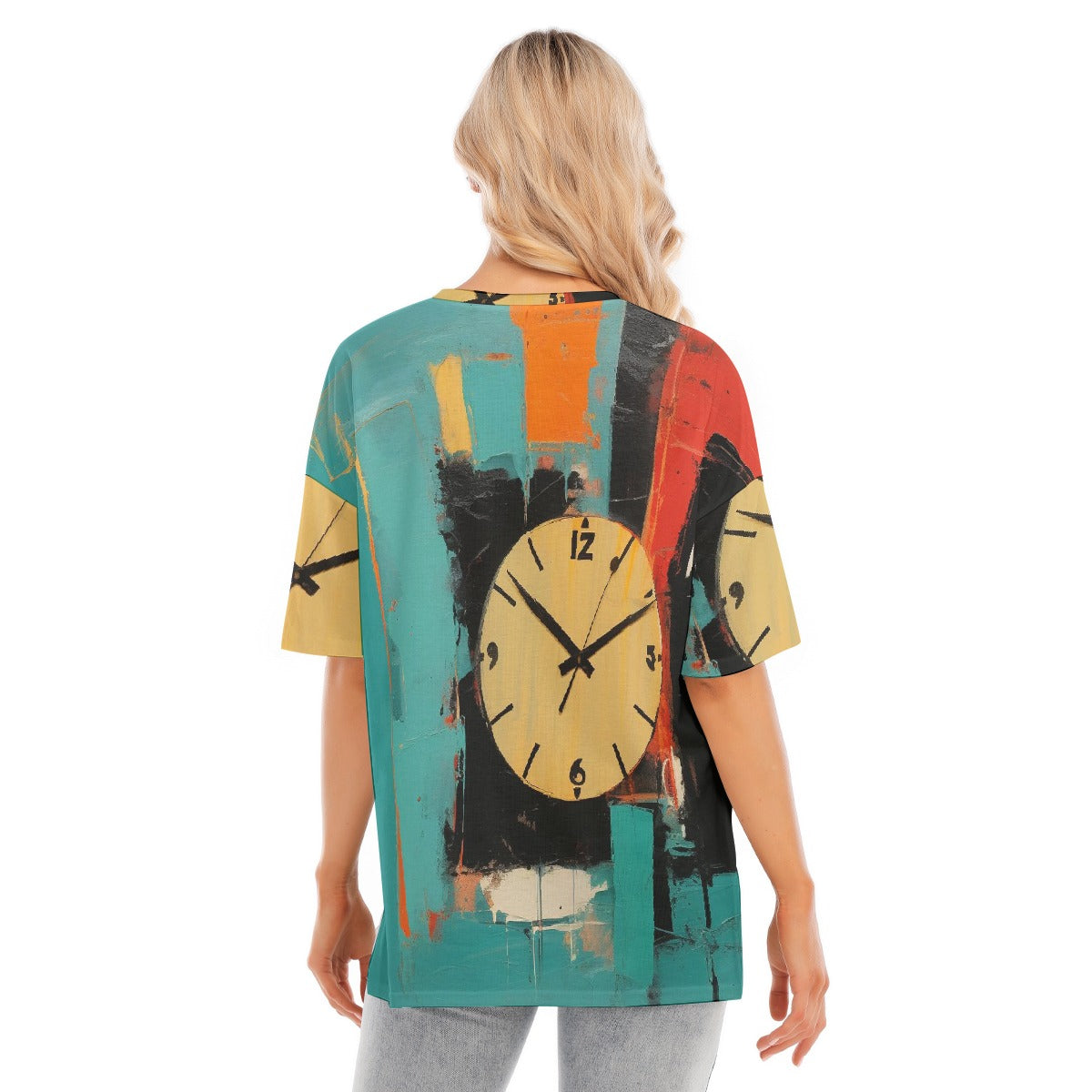 All-Over Print Women's Short Sleeves T-shirt With Hem Split