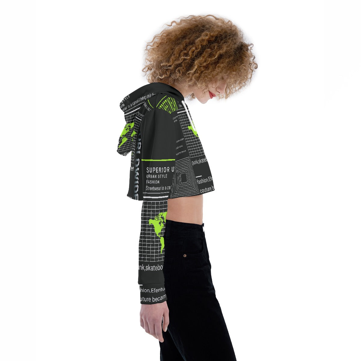 All-Over Print Women's Crop Top Hoodie