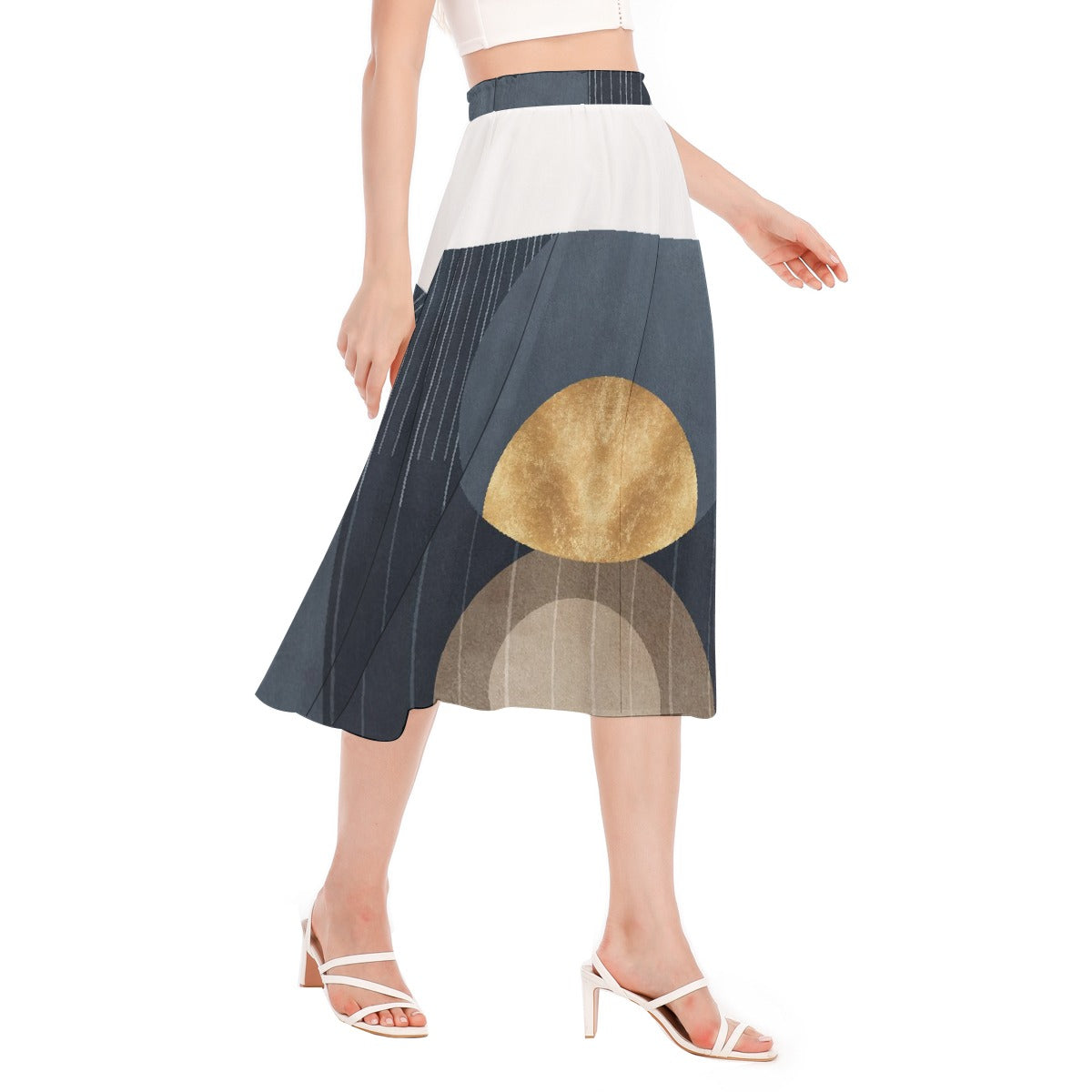 All-Over Print Women's Long Section Chiffon Skirt