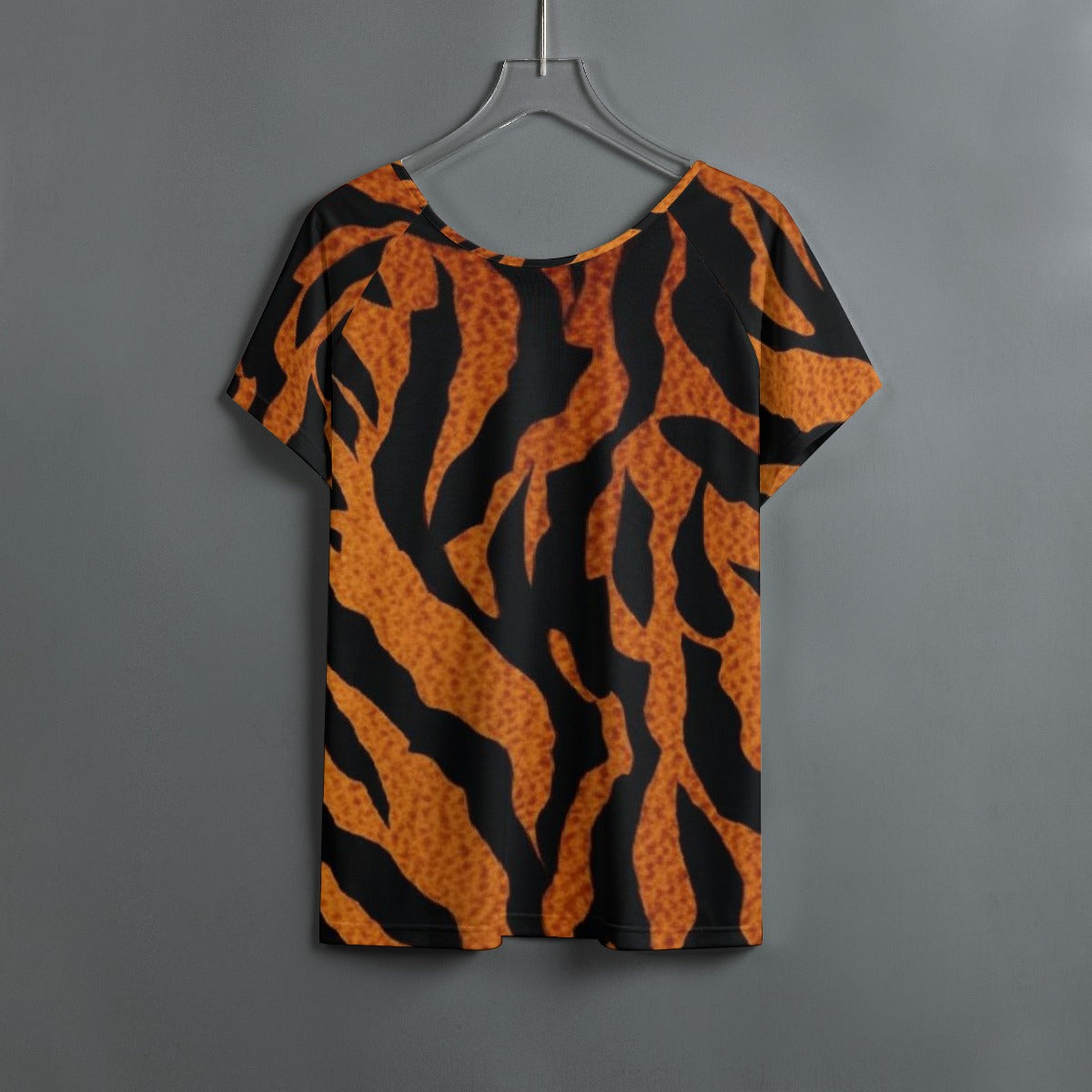All-Over Print Women's Round Neck T-shirt With Raglan Sleeve