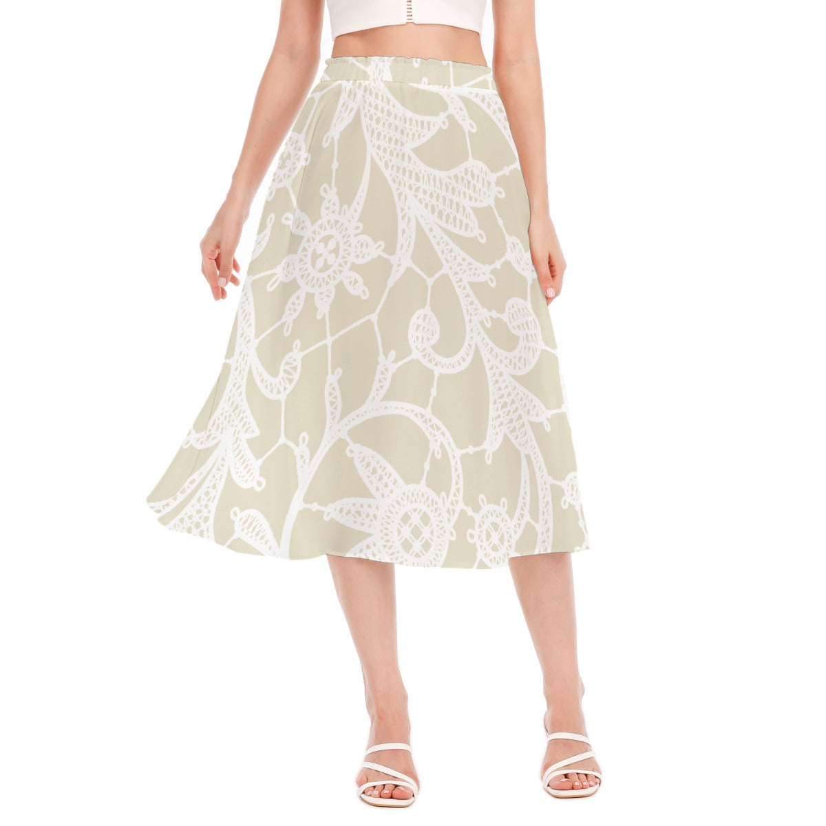 All-Over Print Women's Long Section Chiffon Skirt