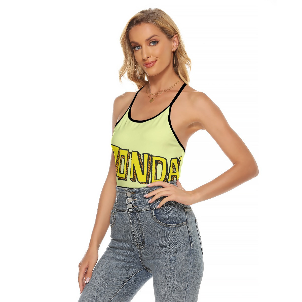 All-Over Print Women's Criss-Cross Open Back Tank Top