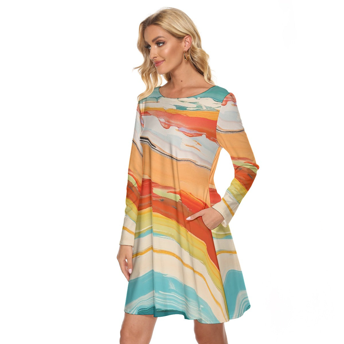 All-Over Print Women's Crew Neck Dress