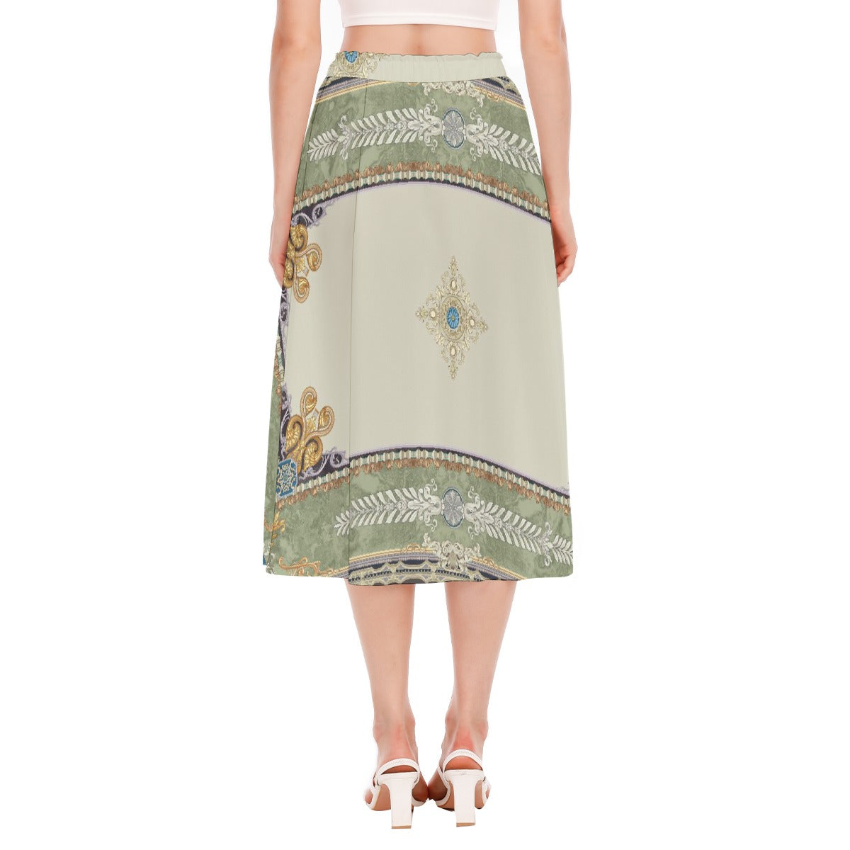 All-Over Print Women's Long Section Chiffon Skirt