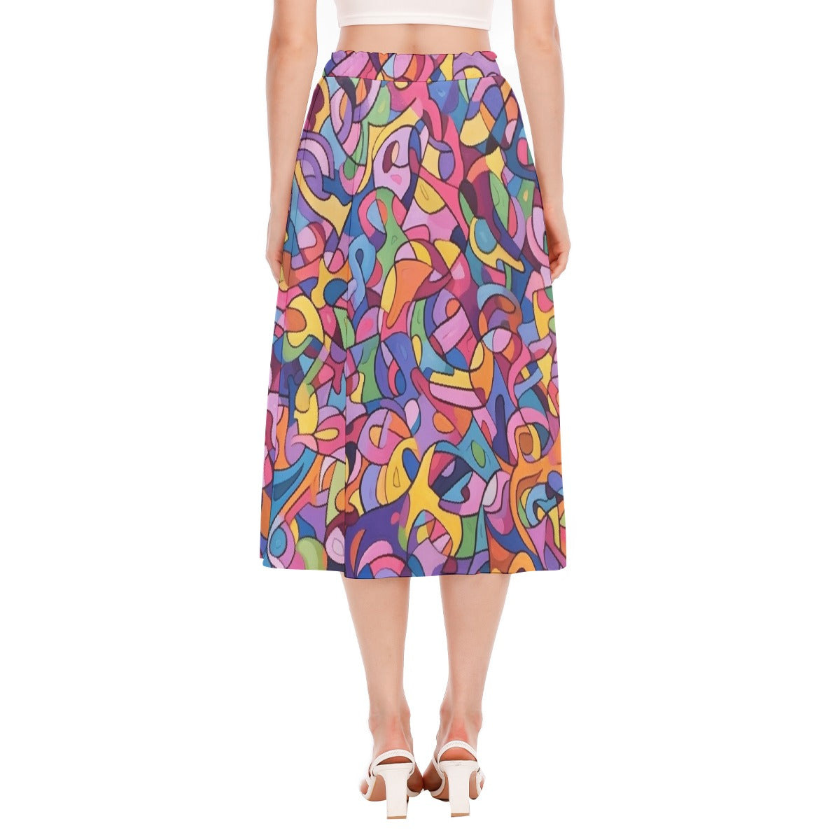 All-Over Print Women's Long Section Chiffon Skirt