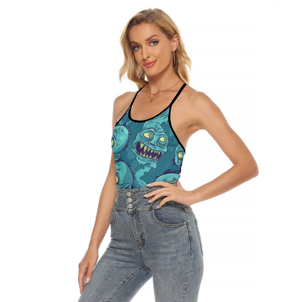 All-Over Print Women's Criss-Cross Open Back Tank Top