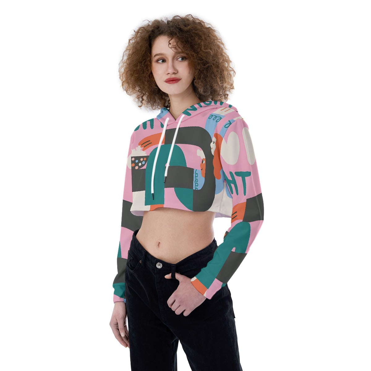 All-Over Print Women's Crop Top Hoodie