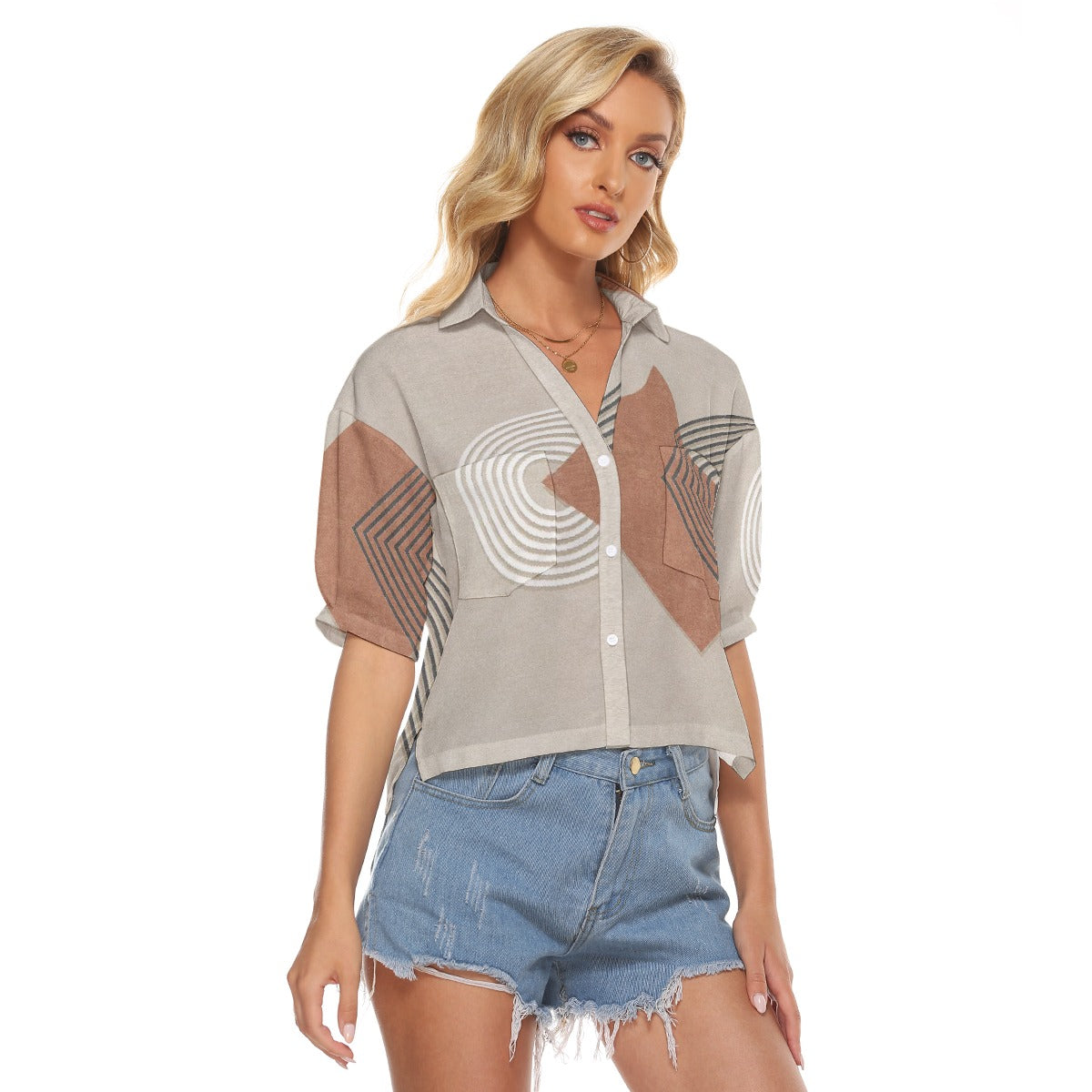 All-Over Print Women's V-neck Shirts